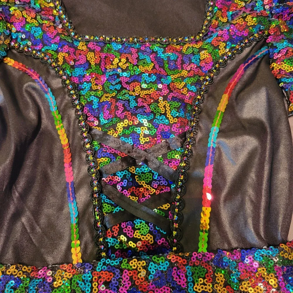 Spirit Halloween Rainbow Sequin Witch Fairy‎ Costume